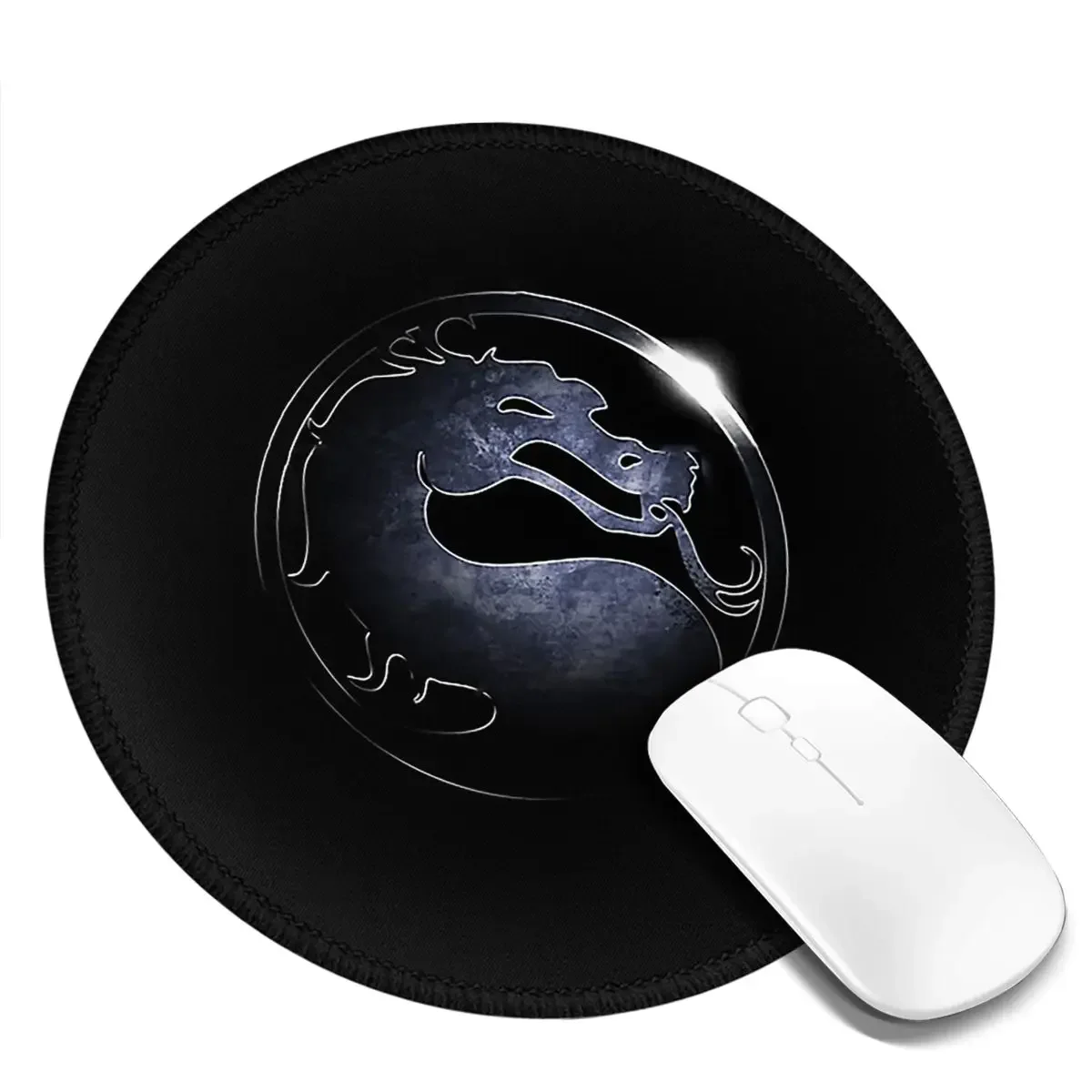 Mortal Kombat Logo Round Mouse Pad Computer Keyboard Mouse Mat Gaming Laptop Desk Mat Office Accessories Table Mats