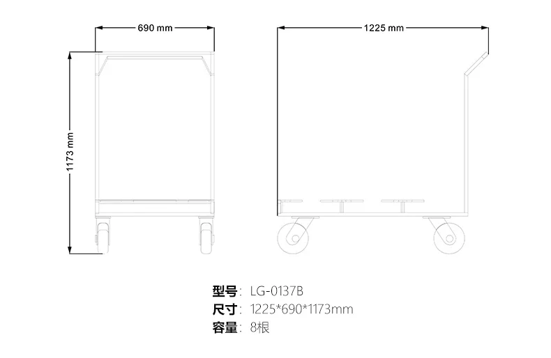 Jinke one-meter-line isolation belt flat universal wheel hand-push transport vehicle queuing railing fence transport vehicle