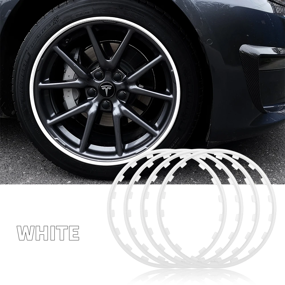 16/17/18/19/20inch 4pcs Car Vehicle Wheel Rims Edge Protector Ring Strip Tire Guard Decor Universal For Tesla Audi Skoda Kia