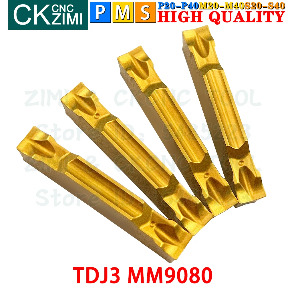 TDJ3 MM9080 TDJ 3 MM9080 Carbide Inserts Cutting Grooving Inserts Tools TTER TTEL CNC Parting Metal Lathe Milling Turning Tools