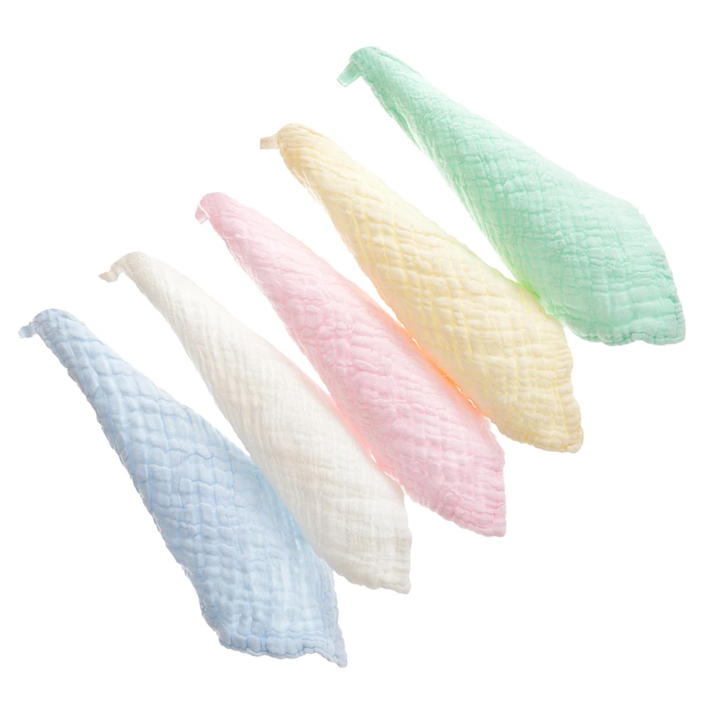 

6 Pcs Muslin Washcloth Pure Cotton Bib Baby Towels Saliva Burp Cloths Drool Bibs