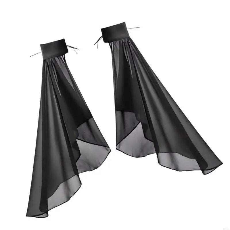 Women Bishop Sleeve قابلة للفصل الأزمات الشفافة لثوب الزفاف فستان H7ef