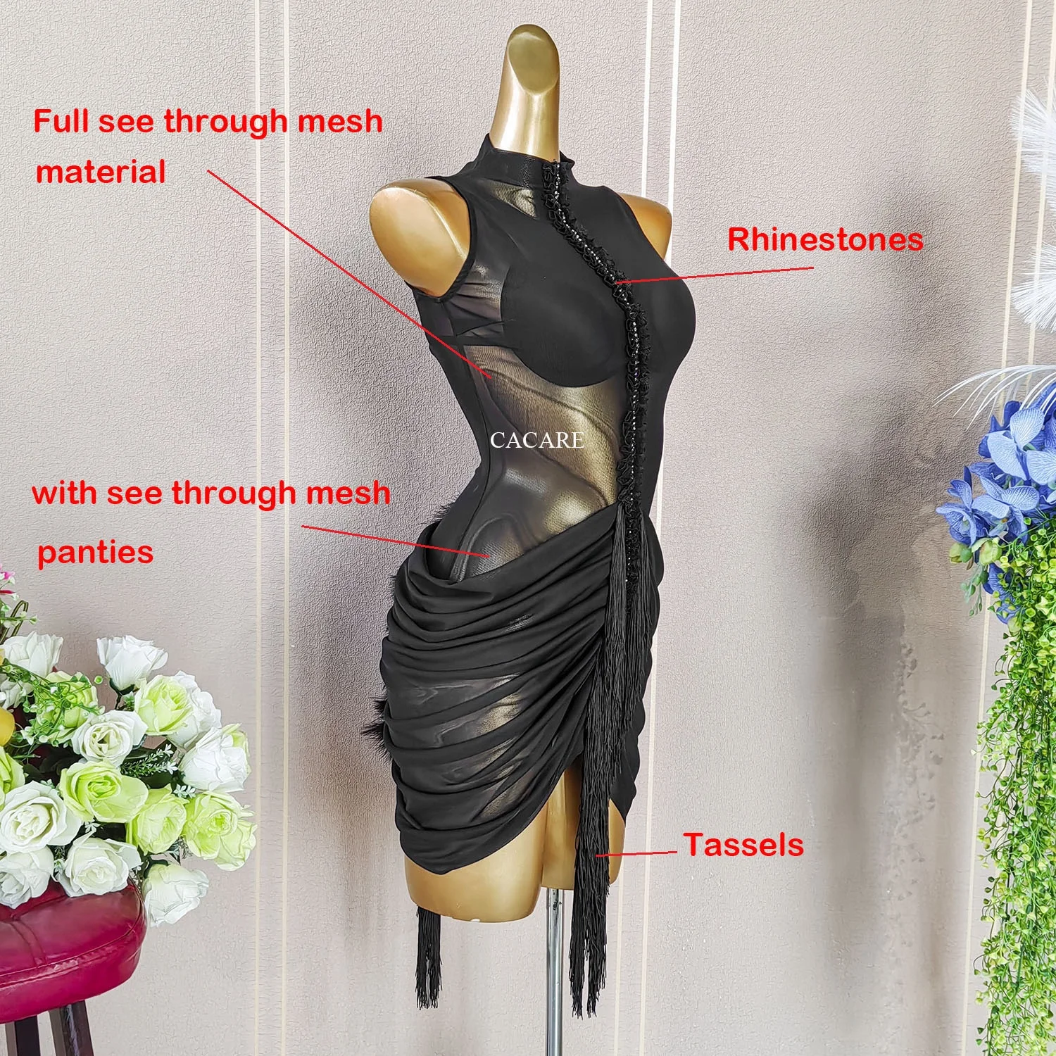 Samba Line Abbigliamento da ballo Donna Abbigliamento da ballo Vestito da ballo latino Concorso Nuovi abiti corti Zymdancestyle Costume di scena 1004