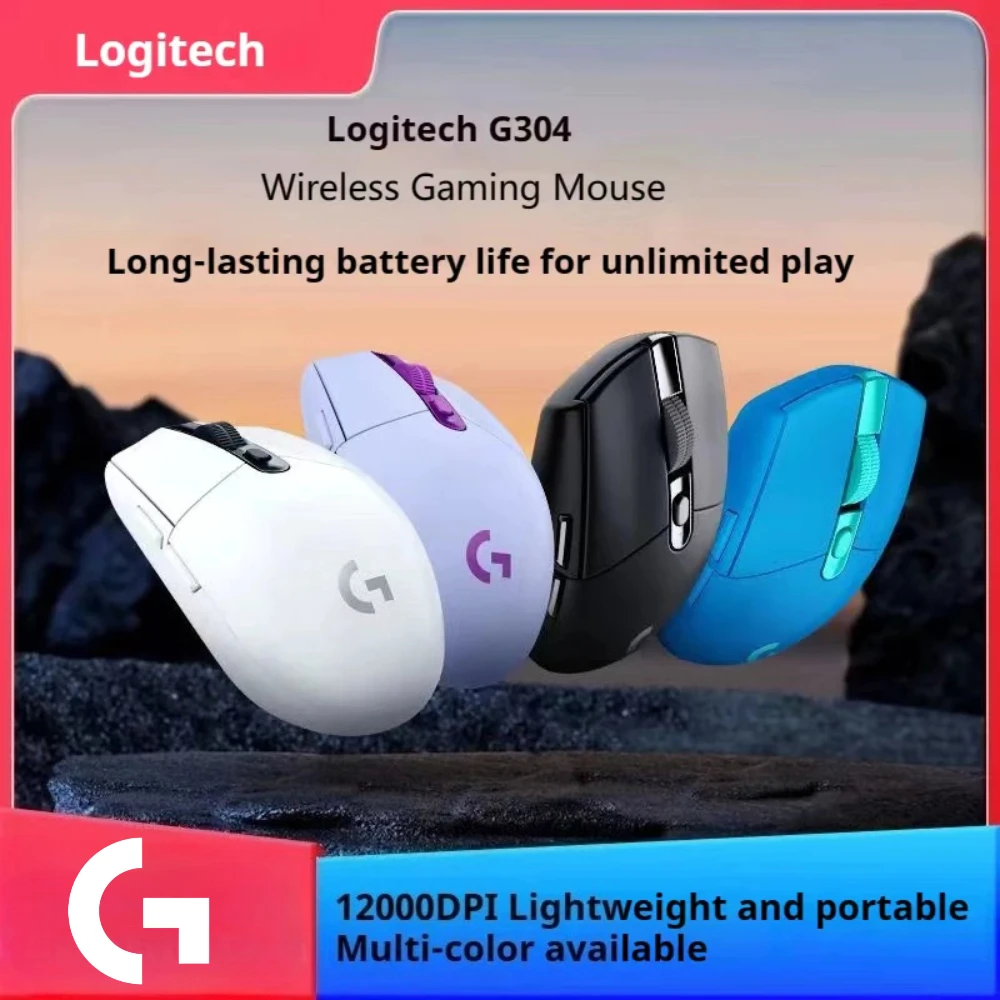 Logitech G304 G305 Wireless Gaming Mouse Black/White/Lilac/Blue LIGHTSPEED USB Receiver Hero 12K DPI 6 Buttons for PC Computer
