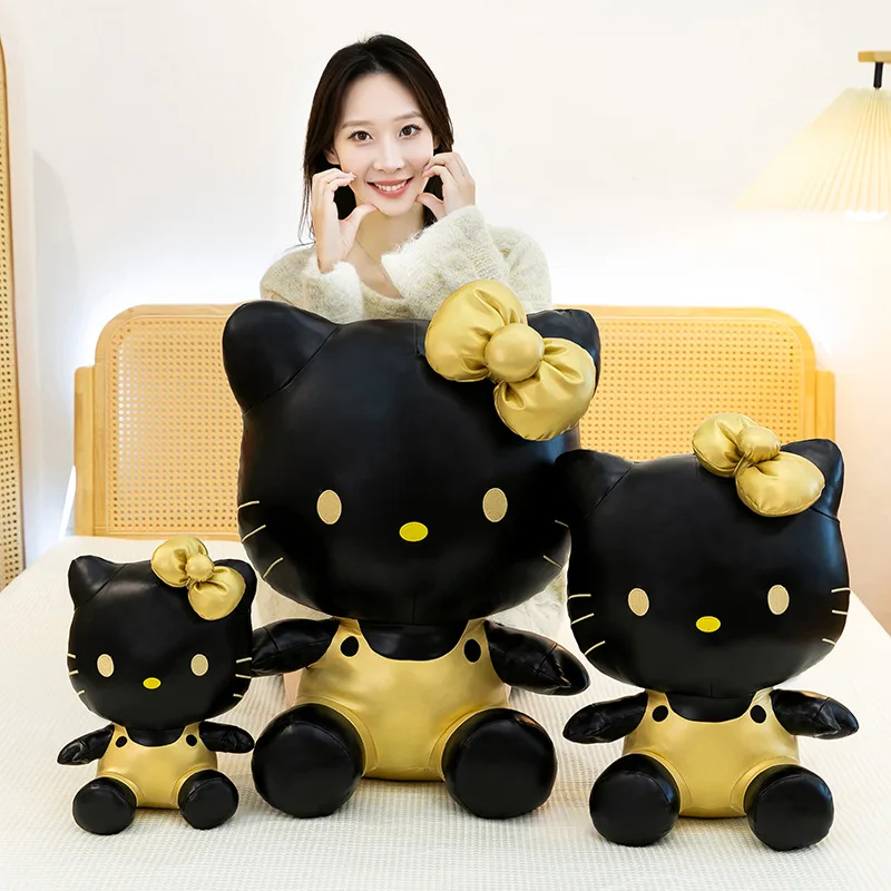 

30/45 см Sanrio Black Skin Kt Cat плюшевая игрушка Hello Kitty плюшевая игрушка мультфильм чучело животных праздничное украшение орнамент