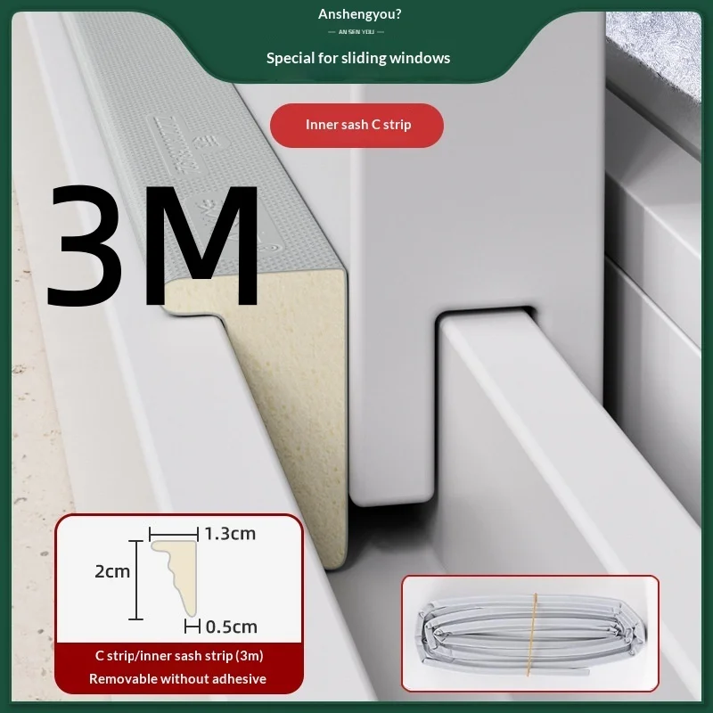 Sliding Window Sealing Strip Window Sealant Strip Window Gap Plug Srip Plastic Steel Window Air Leakage Strip