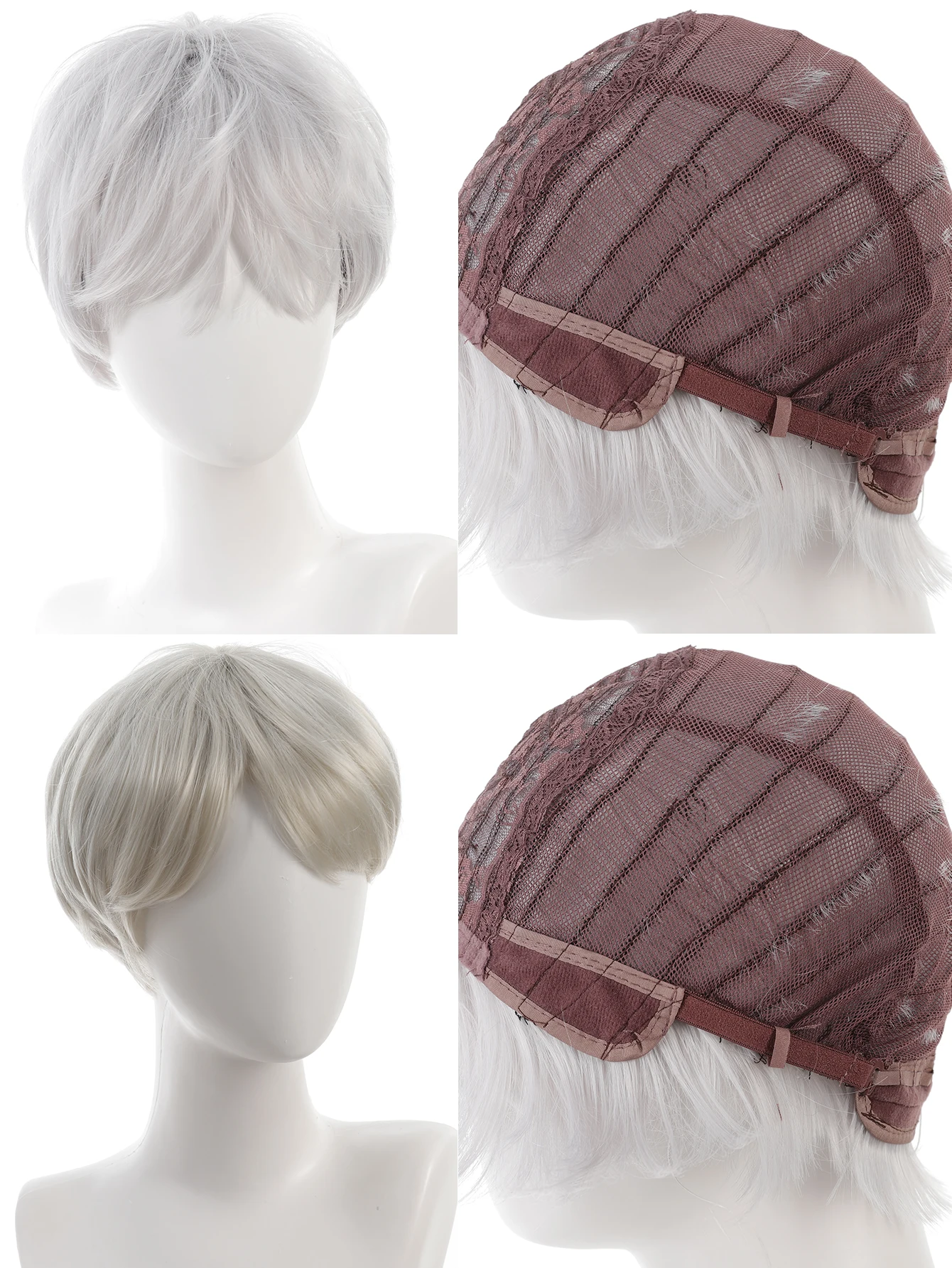 Short Hair Cosplay Wigs Male Women Party Black High Temperature Fiber Synthetic Hair Wigs image 5