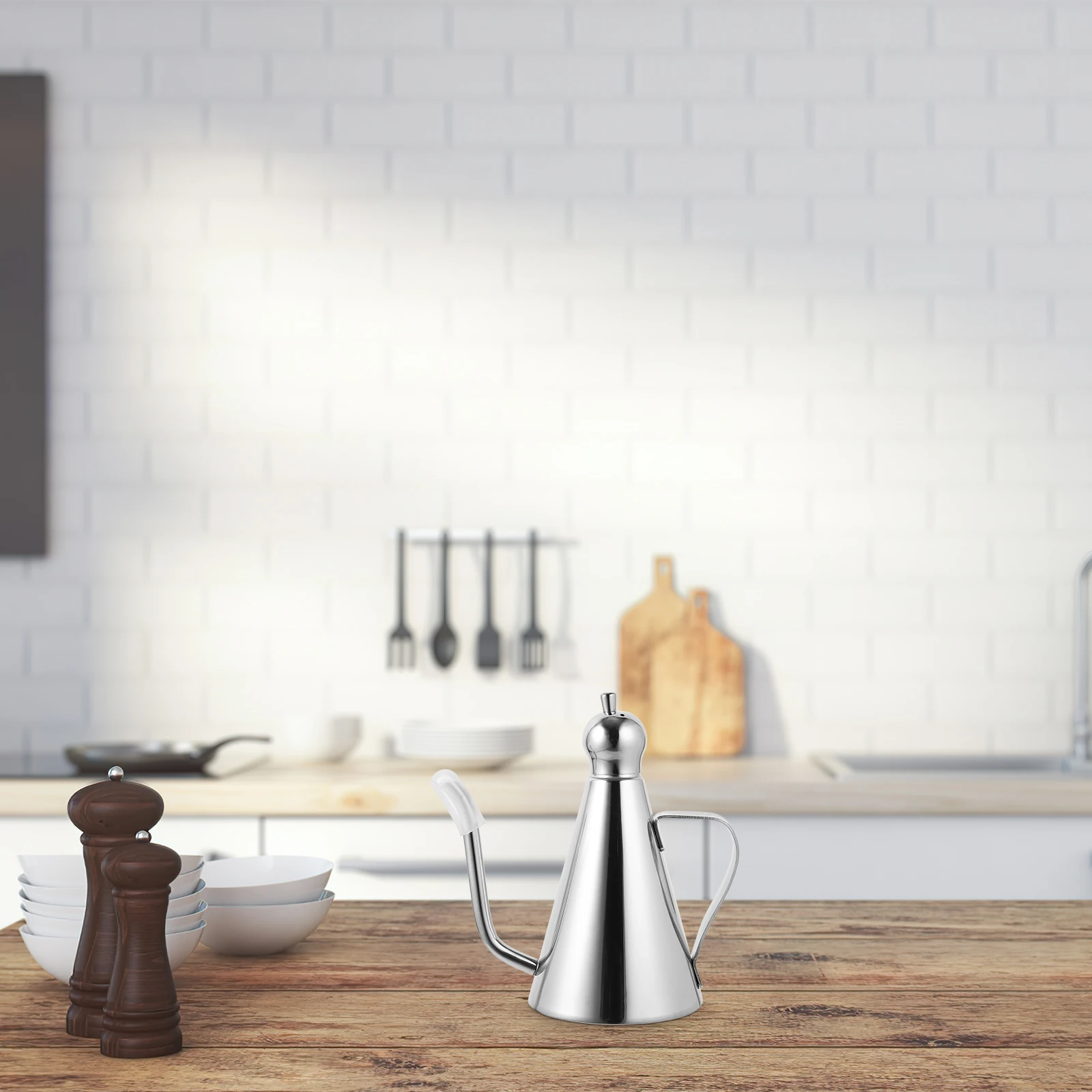 

304 Stainless Steel Oil Dispenser Leakproof Vinegar Bottle Sauce Container Drip Free Condiment Bottle For Olive Oil Soy