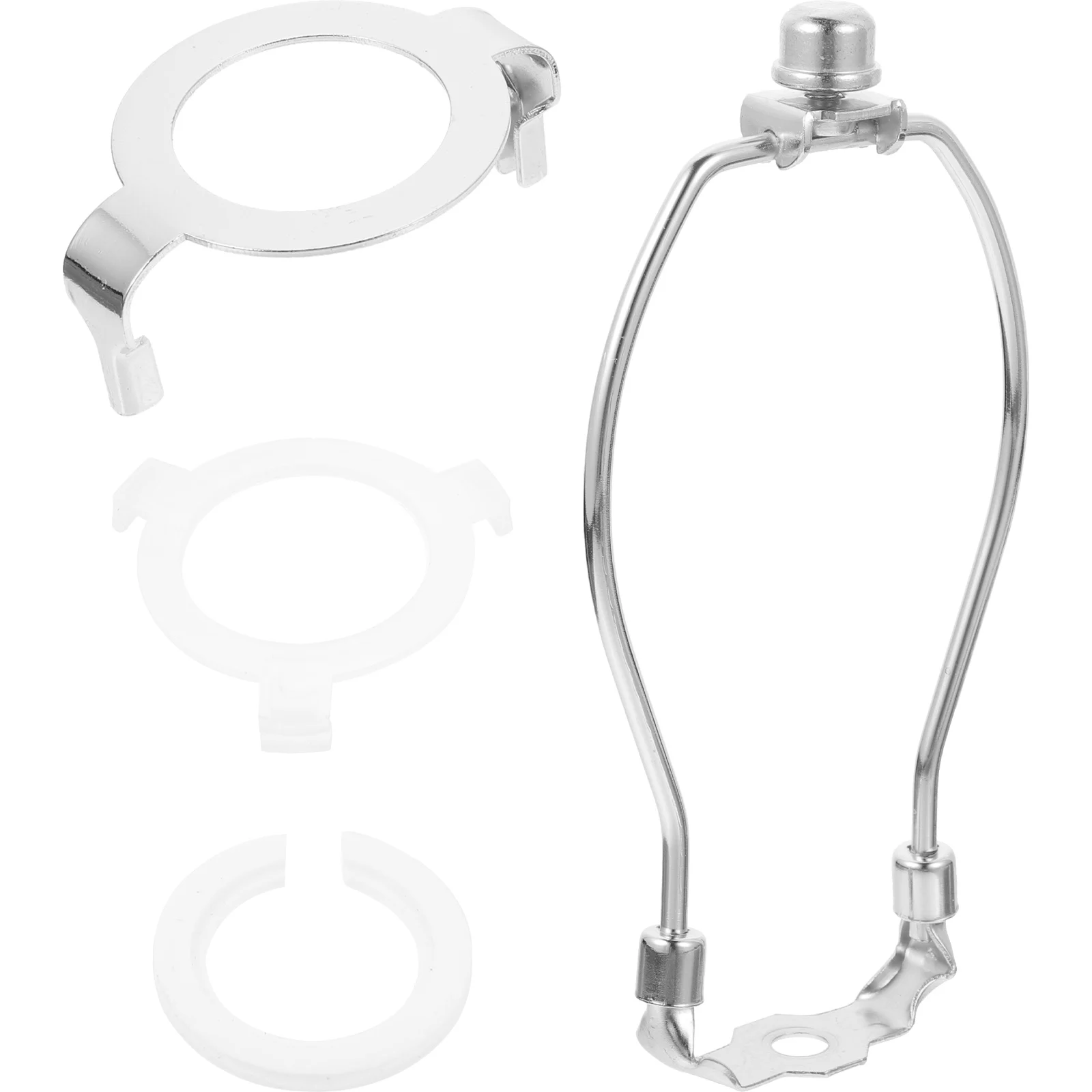 

Horn Stand Lamp Shade Adapter 6 Inch Silver E26 E27 E14 Base Saddle Mount Bracket Lamp Parts Table Lighting Accessories Harp