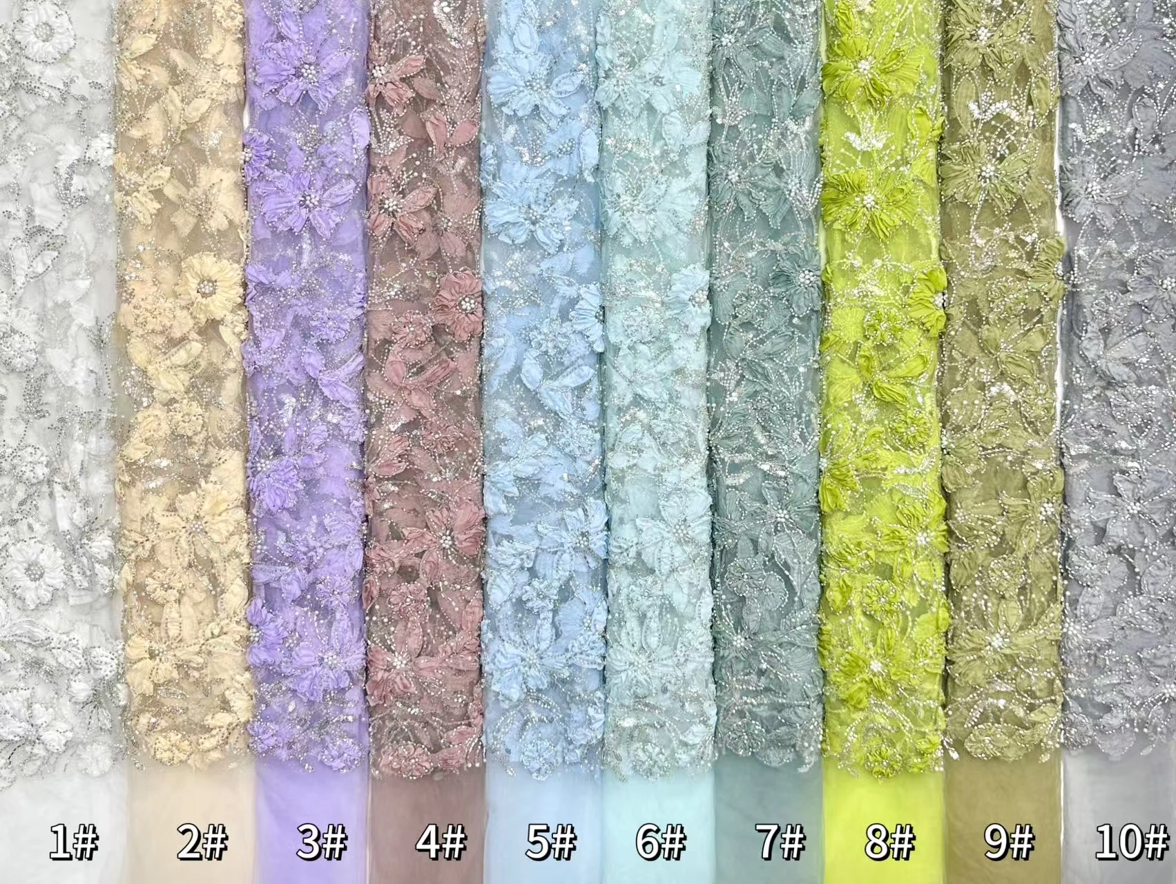 2025 Ultimo Nuovo High-end di Lusso Francese Ricamo Tessuto di Pizzo Africano Nigeriano Paillettes Tulle Tessuto di Pizzo Abiti da Sposa SZ1653