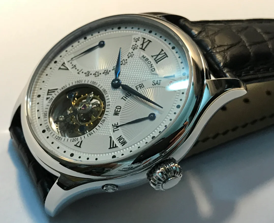 Механические мужские часы с турбийоном ST8004, многофункциональные часы с большим циферблатом и датой, водонепроницаемые механические часы