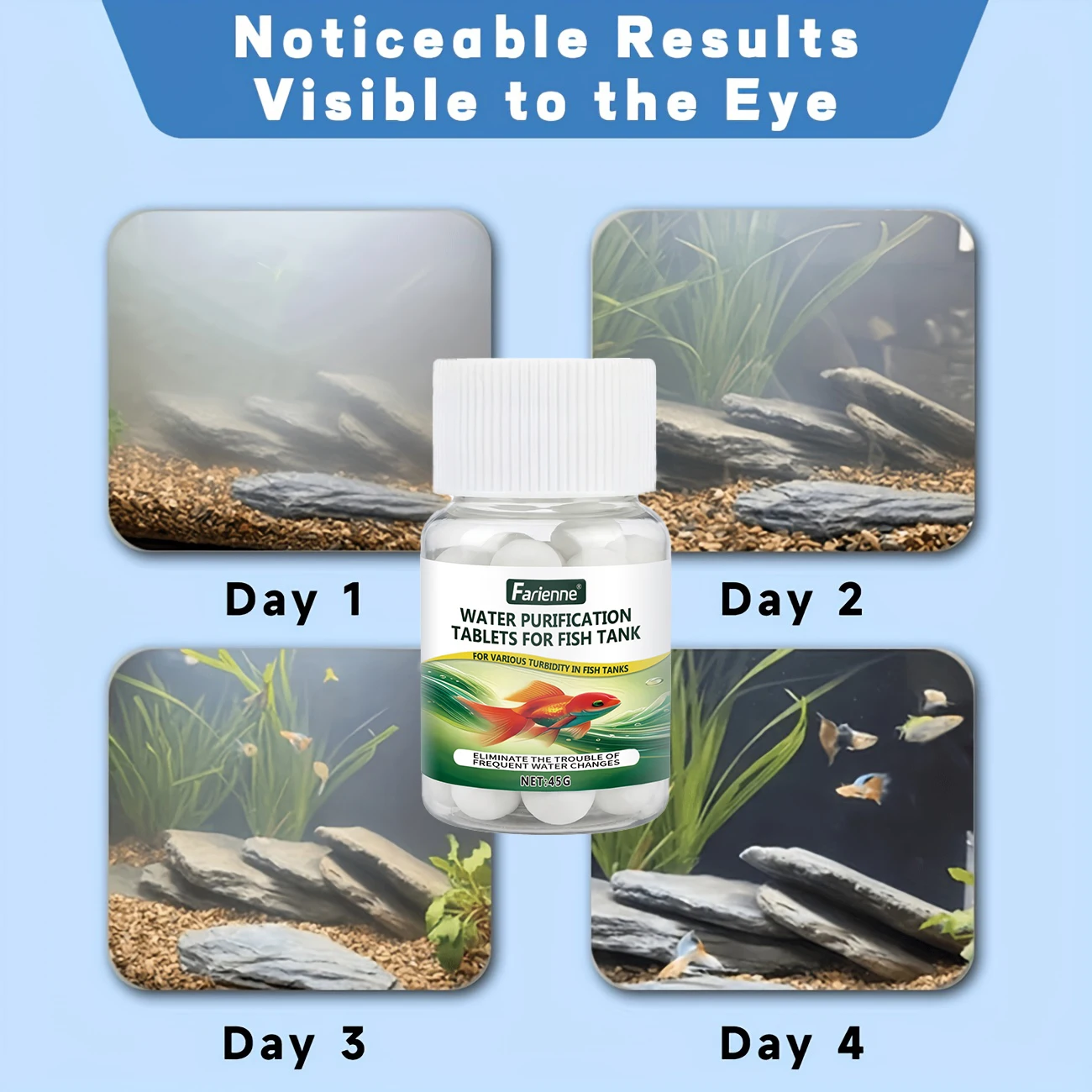 100Pcs Aquarium Water Purify Tablets Fast Clarify Water Remove Yellow Water Eliminate Odor Balance Water Quality Fish Tank Clean