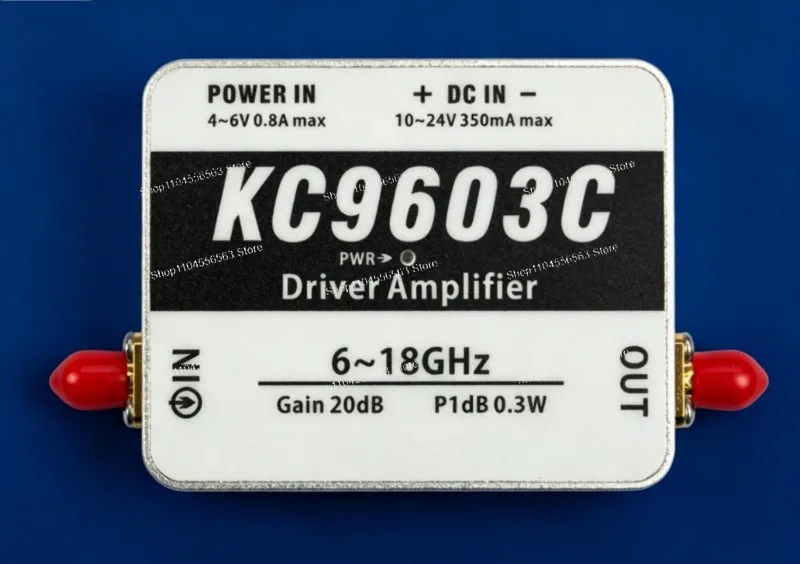 KC9603C Driver Amplifier Gain Module: 6-18GHz, 0.3W, 20dB Gain – SMA Connector, Test Lab Use