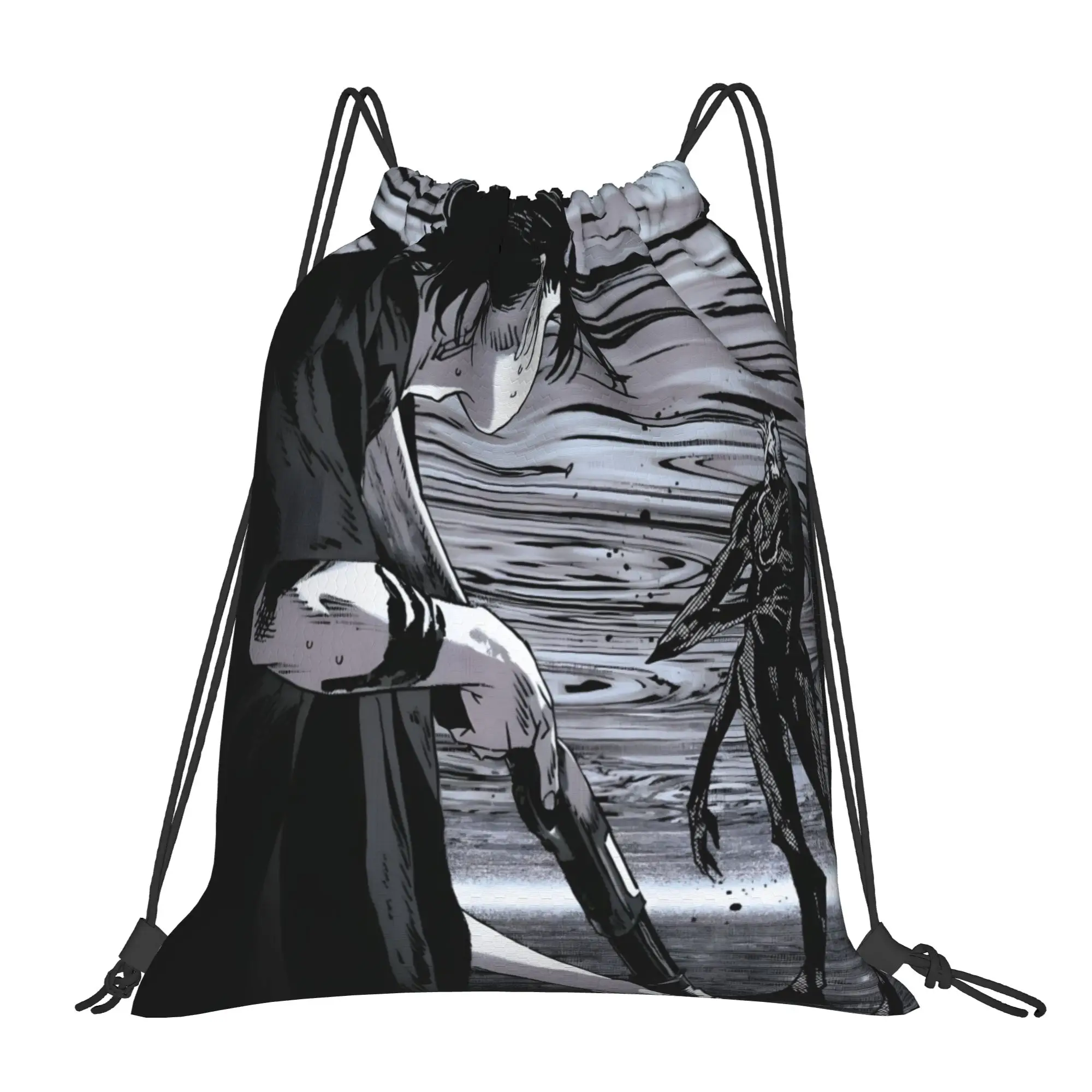 1 pc Shinpei vs Shadow Summer Time Rendering Kawaii Drawstring Bags School Shoe Clothes Storage Multi-function Teen Portable