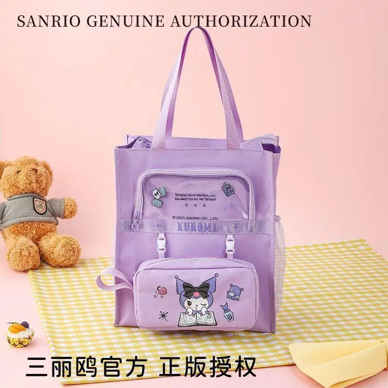 سانريو Kawaii مرحبا كيتي حقيبة التخزين Kuromi حقيبة مستحضرات التجميل انفصال مقلمة لطيف الذهاب إلى المدرسة الأم في القانون حقيبة سستة حقيبة