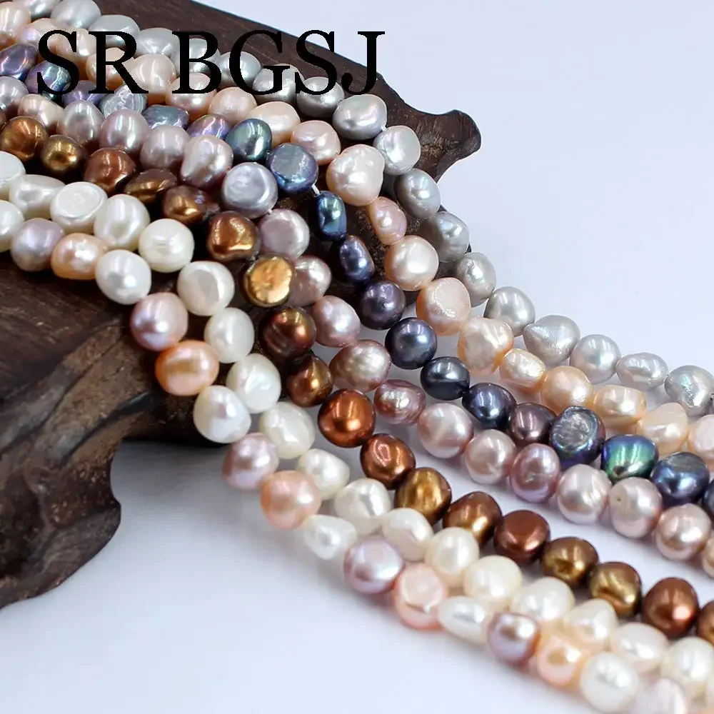 7-8mm Wholesale Baroque Potato Natural Pearl Freshwater Spacer Diy Jewelry Making Loose Beads 14inch