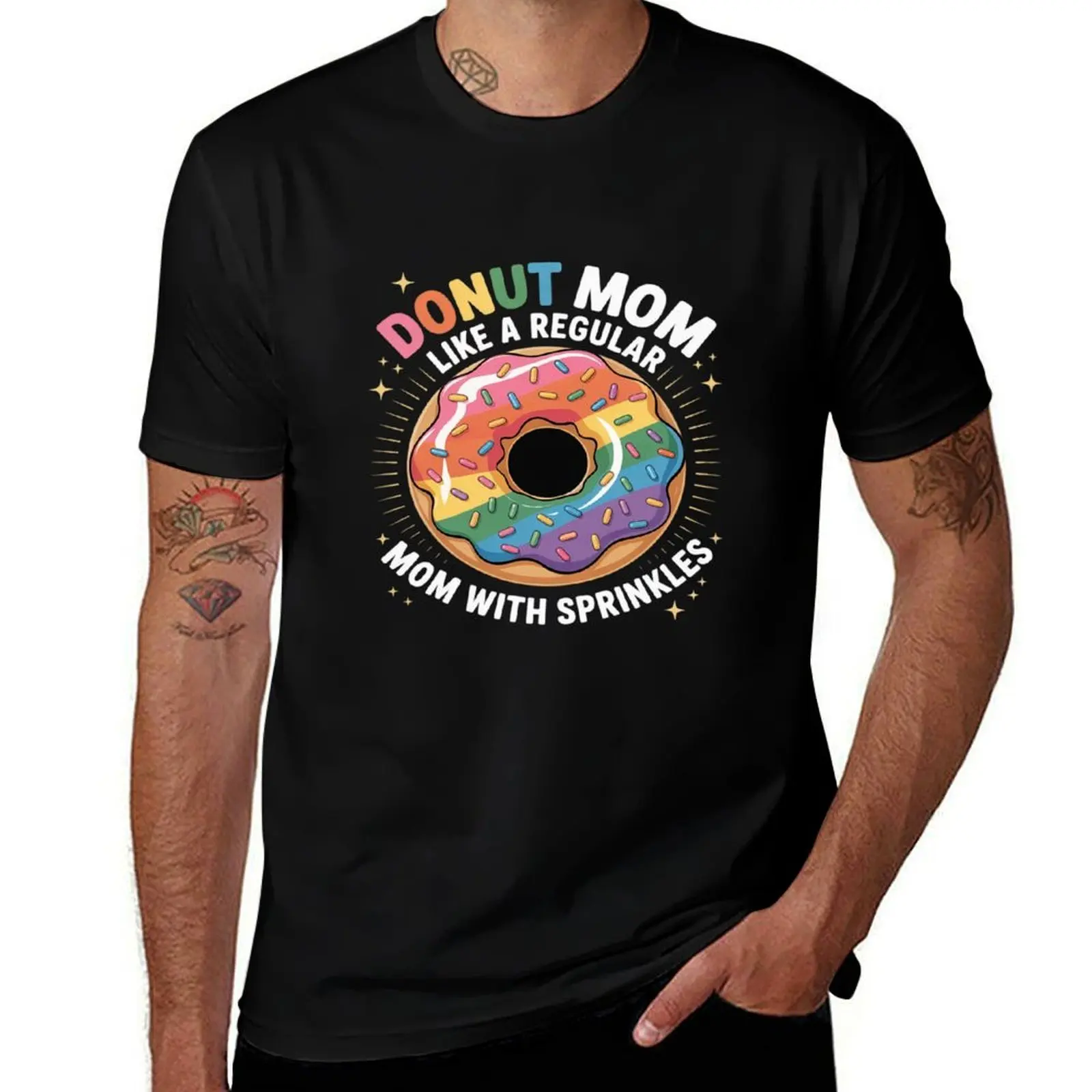 

Donut Mom Like A Regular Mom With Sprinkles Donut T-Shirt funny gifts customizeds mens graphic t-shirts funny