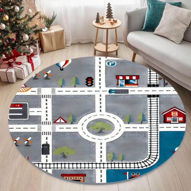 Round Animal Modular Carpet Children Room Reading 2024 New Carpets Bedroom Bedside Sofa Coffee Table Waterproof Anti Slip Rug