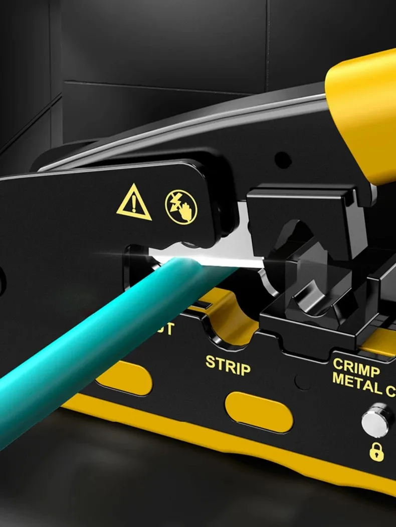 Imagem -03 - Zoerax Ethernet Crimping Tool Wire Cutter Crimper para Cat7 Cat6a Cat6 Cat5e Pass Through Conectores Rj45