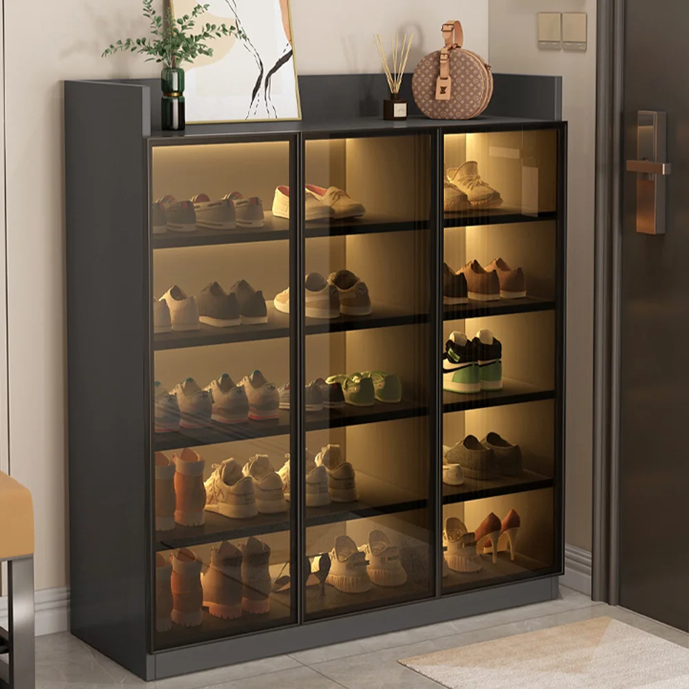 

Modern Shoe Cabinet Italian Minimalist Large Capacity Shoe Cabinet Vertical Multilayer Hall Storage Cabinet