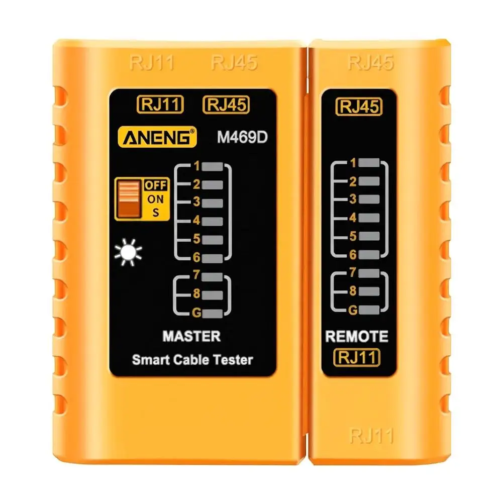 ANENG M469D Smart Cable Tester RJ45 RJ11 LED Indicator Line Checker for LAN Wiring