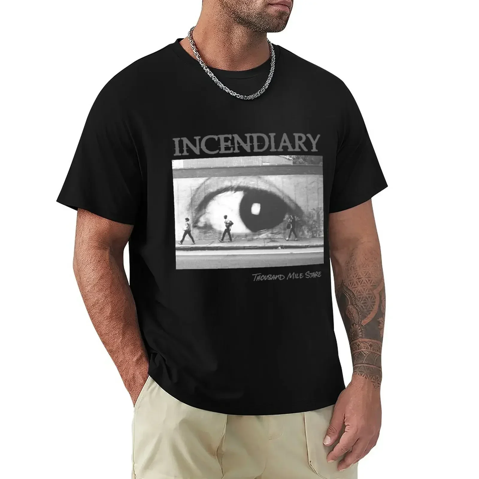 

Incendiary (Hardcore Punk Band) - Album; Thousand Mile Stare [Black & White] T-Shirt summer top summer tops tshirts for men