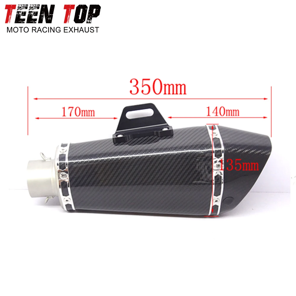 Motorcycle Carbon Fiber Exhaust Escape System CBR300 CB300F CBR250 Ninja400 Motobike Silencer 51MM 60.5MM Exhaust Muffler