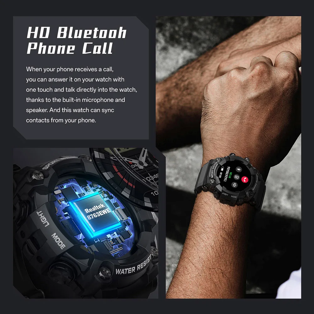 2024 T6plus Smart Watch IP68 Waterproof Original Design Sports Watch With Compass And Altitude Barometer LED Flashlight Call