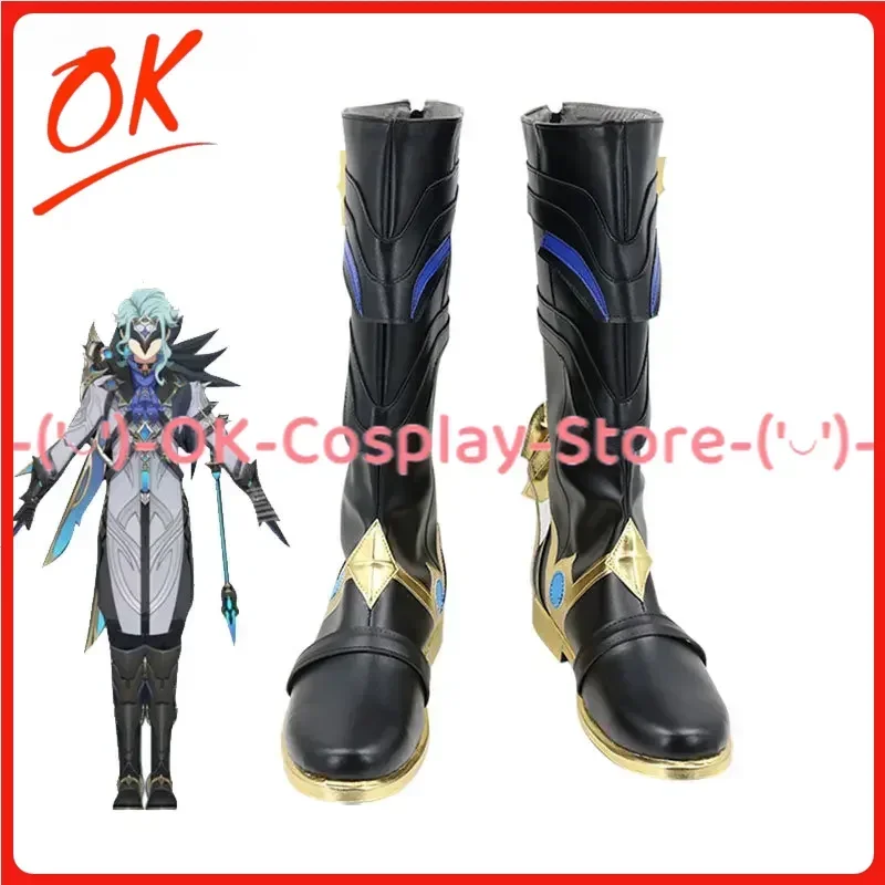 [Customized] Genshin Impact Doctor Dottore Cosplay Shoes Anime Game Roleplay Costume Halloween Carnival Party PU Leather Boots