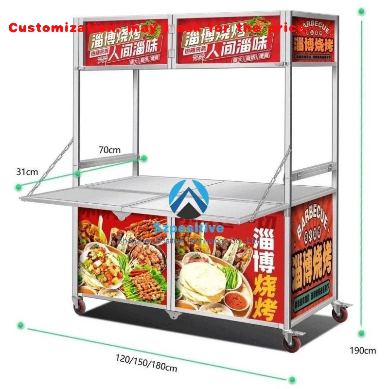 

custom.Collapsible Food Cart Fast Food Trailer Noodles KanTon Boiling Teppanyaki Deep Fry-Snacks and Restauran
