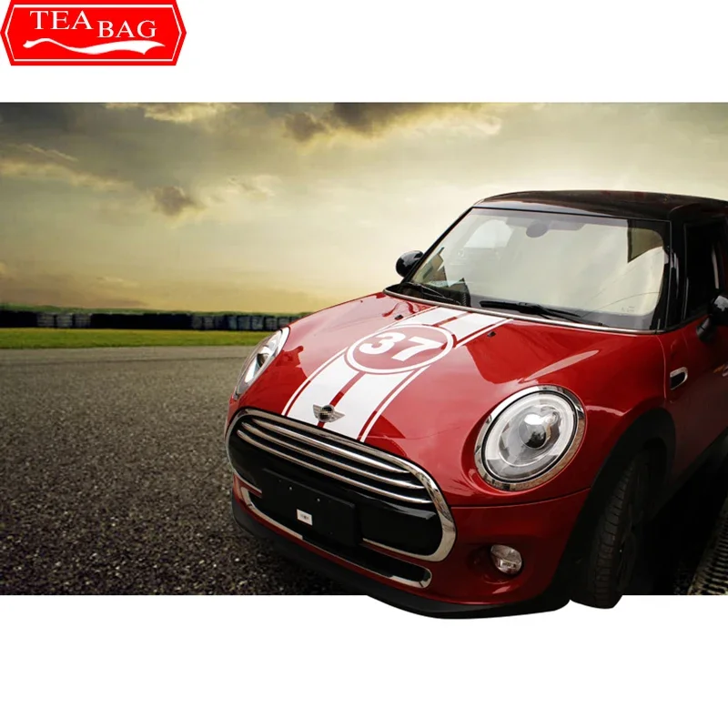 Car Trunk Stickers Decal Front Head Hood Stripe Sticker for MINI Cooper JCW R55 R56 R60 R61 F54 F55 F56 F60 Clubman Countryman