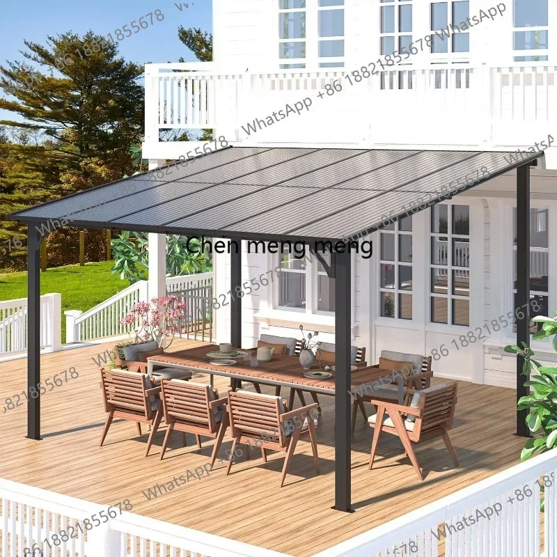 A55 Assembled Aluminum Gazebo with Sunshade Roof  Outdoor Canopy Pavilion for Garden Patio  Villa Carport & Backyard Shelter
