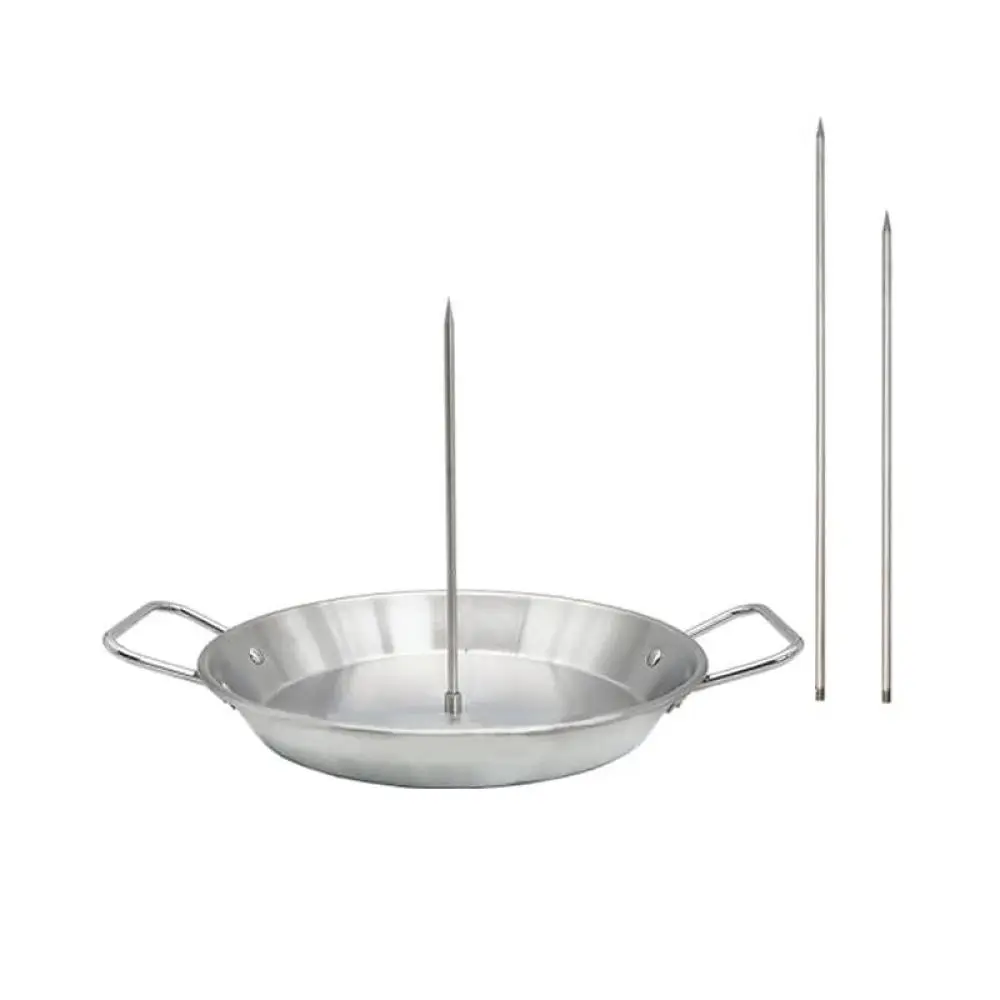 Premium Stainless Steel Vertical Skewer Stand BBQ Grill Rack Detachable Shawarma Pan Holder With Oil Brush Gloves Kitchen Hooks