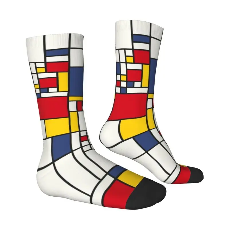 مخصص لطيف Piet موندريان الحد الأدنى دي Stijl الجوارب الرجال النساء الدافئة ثلاثية الأبعاد الطباعة الحديثة مجردة الفن كرة السلة جوارب رياضية #2