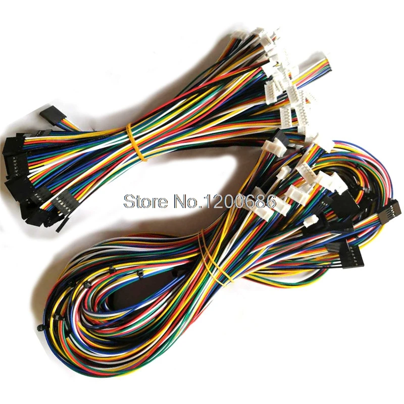 20CM 50CM 1M 24AWG JST-PH 2.0mm to Dupont 2.54mm 6P Cable PH Series 455-1163-ND PHR-5 M20-1060600 952-2231-ND wire harness