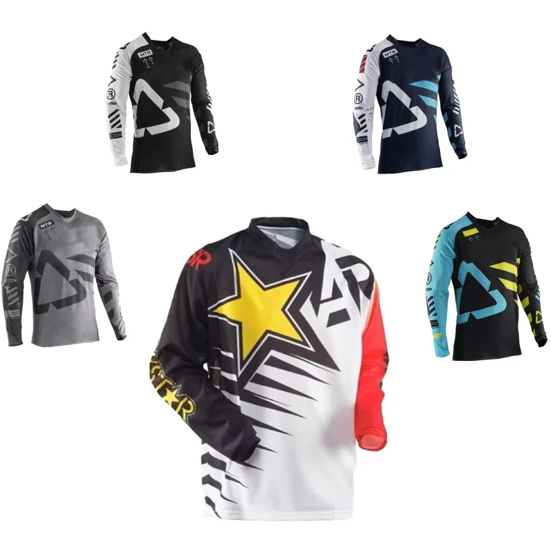 Men Motorcycle Riding Jersey MTB Downhill Long Sleeve Motocross Off Road Dirt Bike ATV Enduro MX Racing Sport Top