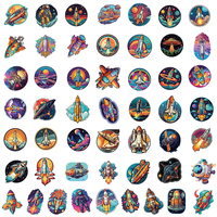 10/30/50PCS Space Rockets Cute Cartoon Graffiti Stickers DIY Laptop Notebook Luggage Phone Bike Guitar Waterproof Decals