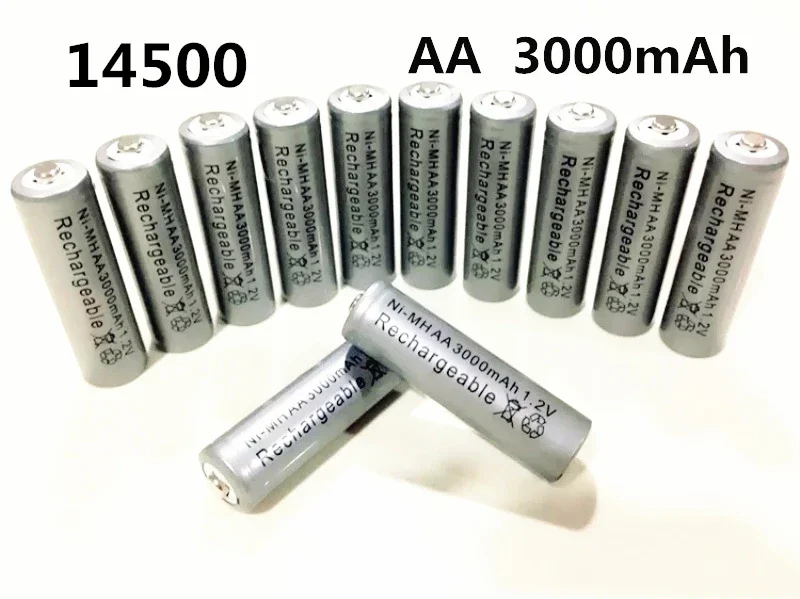 14500 Pin Sạc Lại AA 3000MAh 1.2V NI-MH LED Đồ Chơi Người Chơi Đồ Chơi Tái Chế Pin Pha Trộn Màu Sắc GTL EvreFire