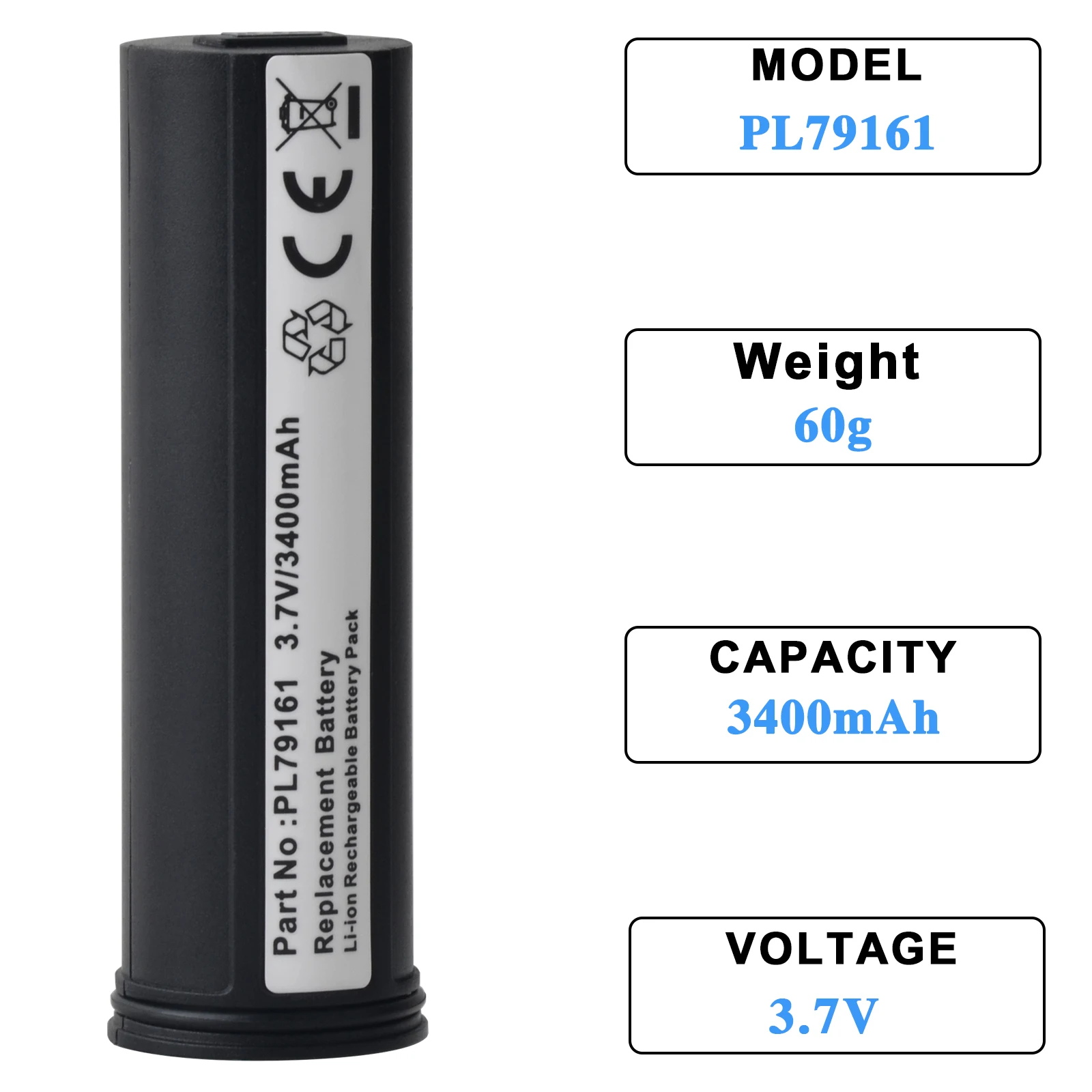 

PL79161 Thermal Telescope Li-ion Battery, 3400mAh Replacement Thermal Optics APS 3 for Pulsar XM22 Key,XM30S,Digex N450,Digex‑X