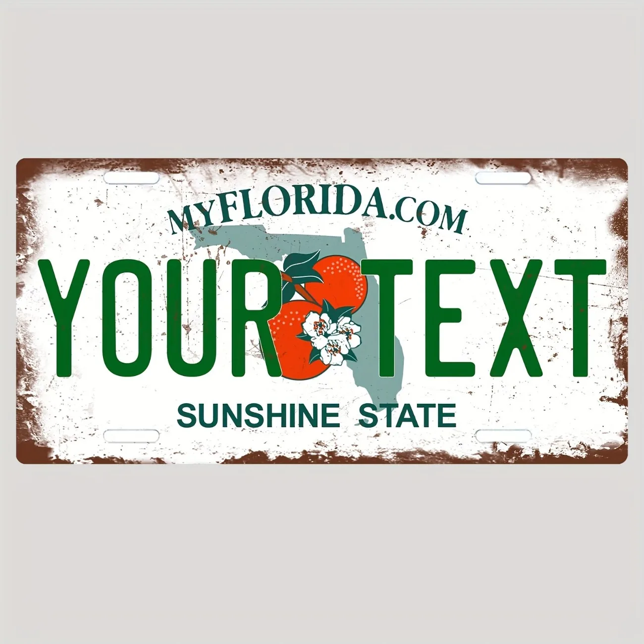 لوحة ترخيص ديكور من الألومنيوم من فلوريدا قابلة للتخصيص - ديكور منزلي - ديكور غرفة النوم (ديكور فقط)