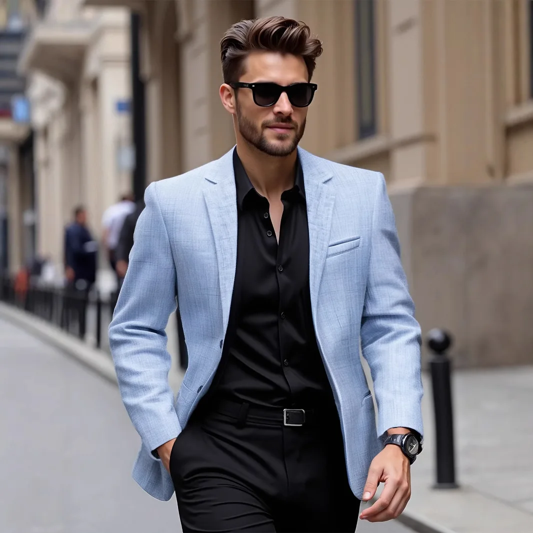2026 Spring And Autumn Trendy Design Fashionable Thin Single-Piece Blazer For jackets men