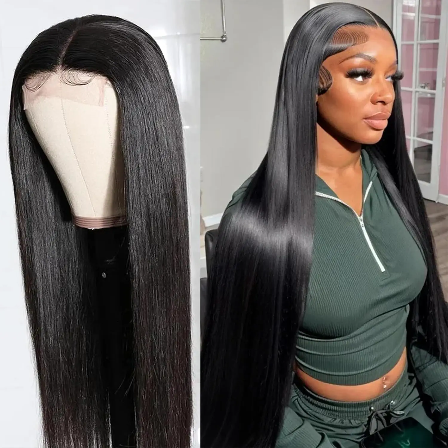 

Прямые парики из натуральных волос с прозрачной HD-основой 13x6, 30-40 дюймов, парики с прямой кружевной вставкой 13x4 для чернокожих женщин