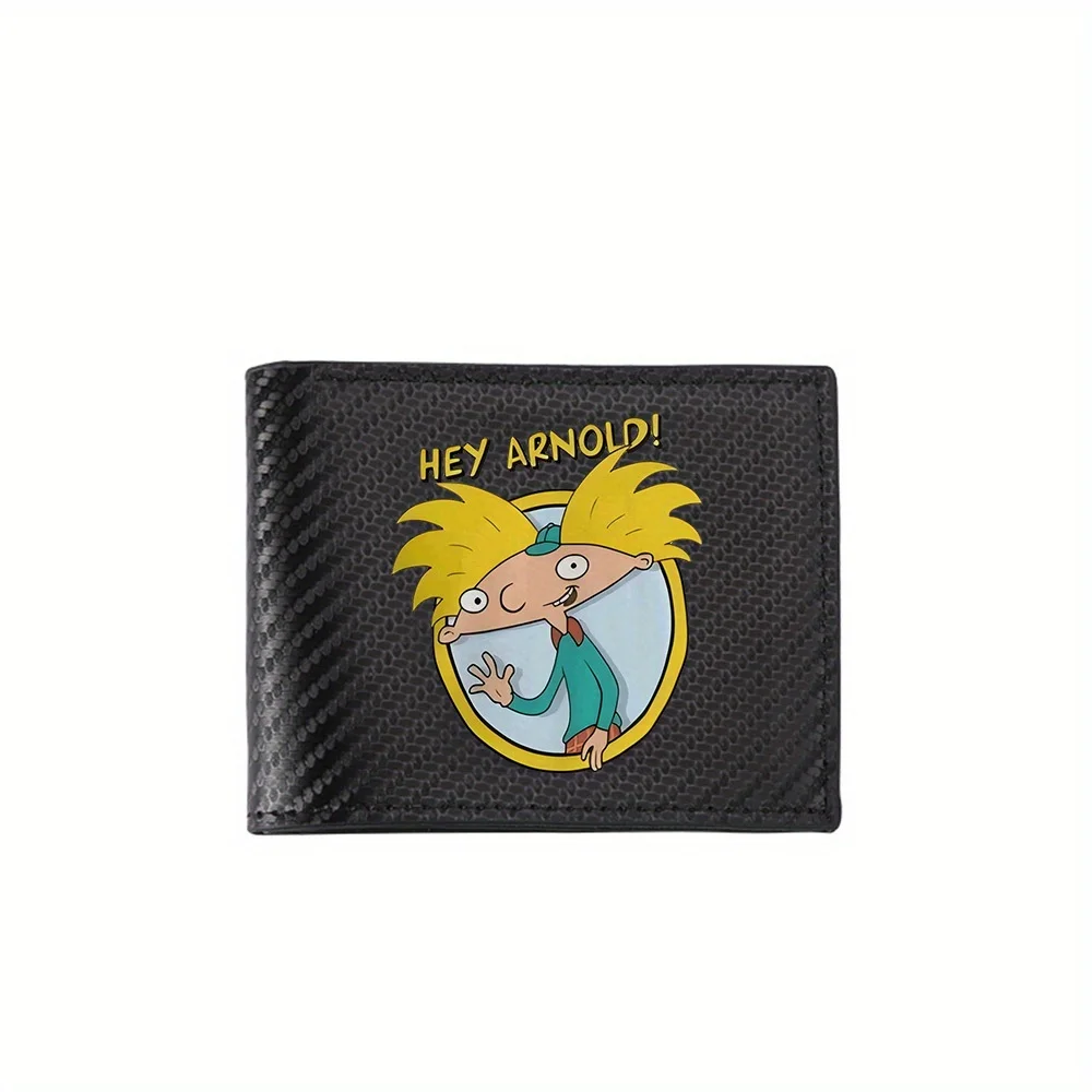 Blonde hair boy waving round frame Men's Wallets Simple Business Modern Stylish Printing Design Gifts For Father Boyfriend Chris