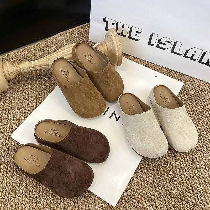 

Kawaii повседневная обувь, модная детская обувь, легкие сабо без шнуровки для девочек, домашние и уличные тапочки на мягкой подошве для ленивых на толстой платформе