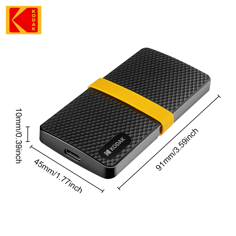 KODAK Original X200 External SSD Hard Drive HD Externo 256GB USB3.1 Portable Mini SSD 256GB For Laptops Smartphone PC PS4