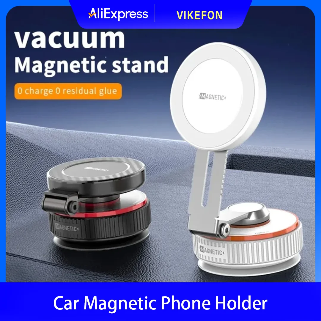 

Складной вакуумный автомобильный магнитный держатель для телефона 360° ° Вращающийся магнитный держатель для приборной панели автомобиля для Magsafe iPhone 17 16 15 Samsung