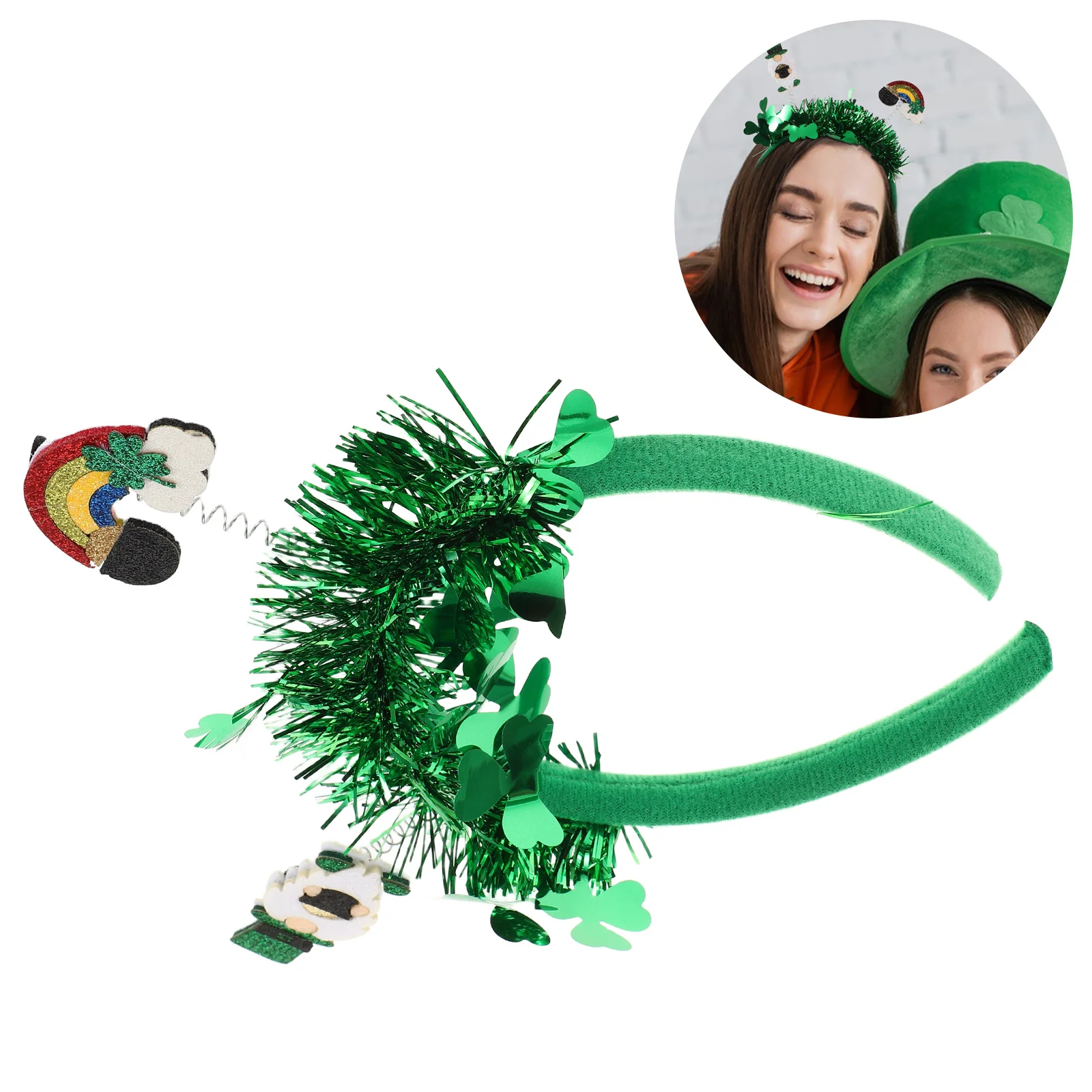

Праздничная зеленая повязка на голову с изображением трилистника для праздника Дня Святого Патрика, аксессуар для вечеринки для женщин и девочек, ирландская фестивальная одежда, эластичная мягкая