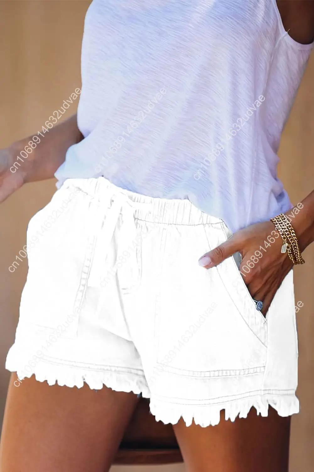 Womens Lightweight Shorts Casual Baggy Trendy Short Pants Elastic Waist Drawstring Comfy Shorts