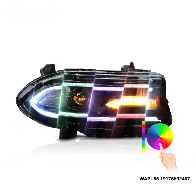 

FLYFISHP заводские полностью светодиодные фары RGB передние фары автомобиля для Dodge Charger 2015-2020
