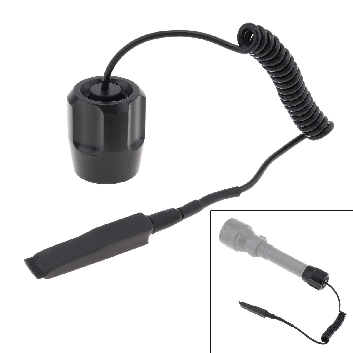 Full Metal 2 Buttons Remote Pressure Switch Fit for T50 Zoomable LED Torch Tactical Flashlight